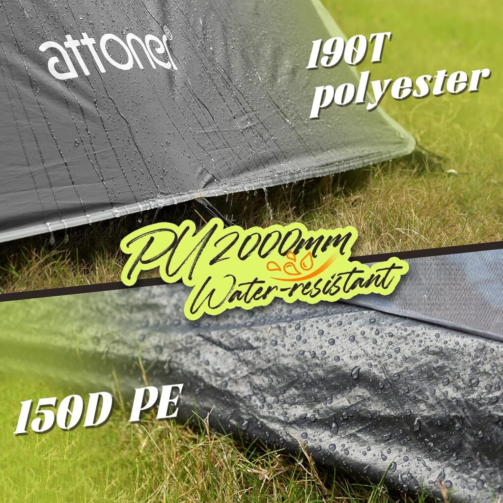 ATTONER Tent for Camping, 1-2 Person Tent, 3-4 Season Backpacking Tent, Lightweight Outdoor Waterproof Tent for Hiking and Traveling