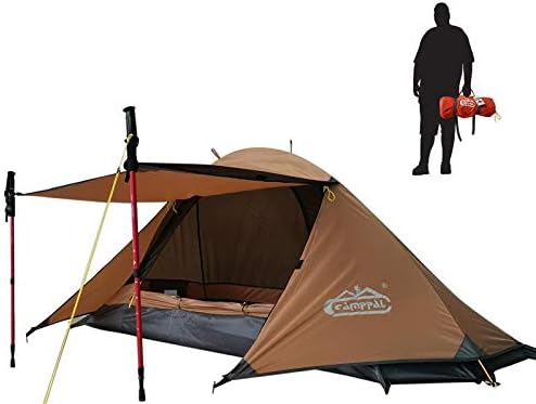 camppal 1 Person Tent for Camping Hiking Mountain Hunting Backpacking Tents 4 Season Resistance to Windproof Rainproof and Waterproof