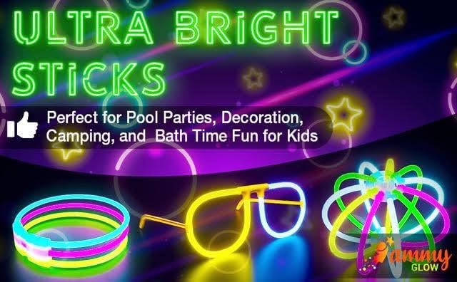 Glow Sticks Bulk -205-Pcs- Glow in The Dark 100 Party Sticks -Supplies w/ Eye Glasses kit-Bracelets Necklaces and more-12 Hours Glow Party Pack 8 inch for Kids Camping Accessories