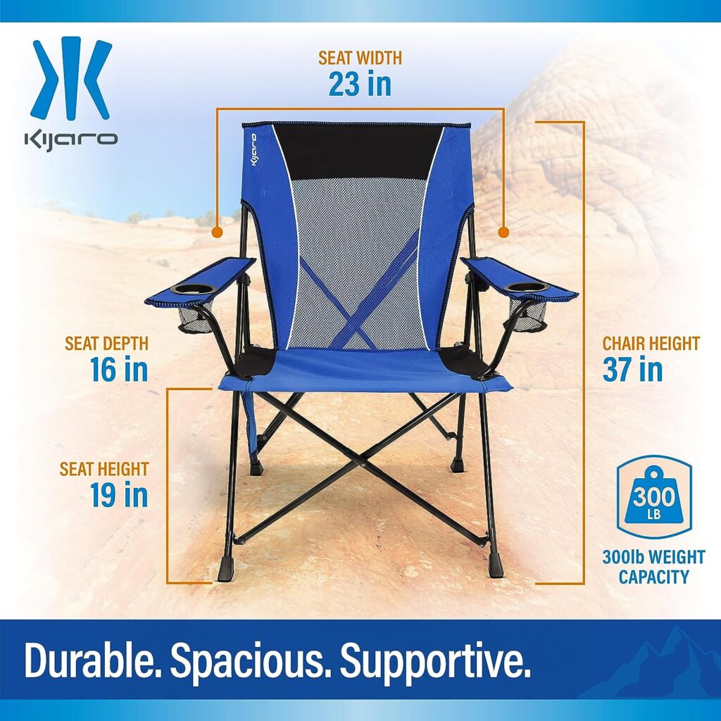 Kijaro Dual Lock Portable Camping Chairs - Enjoy the Outdoors with a Versatile Folding Chair, Sports Chair, Outdoor Chair  Lawn Chair - Dual Lock Feature Locks Position – Maldives Blue