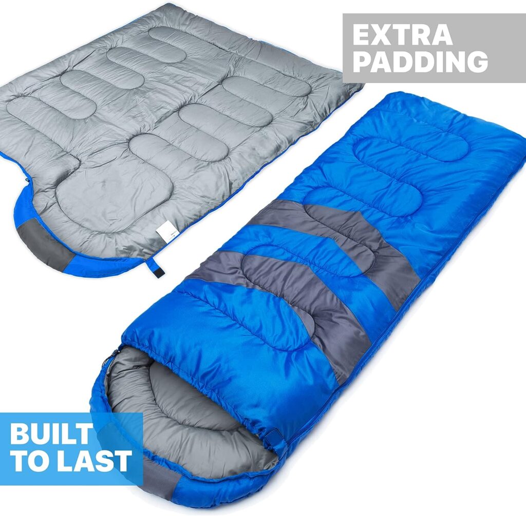 MalloMe Sleeping Bags for Adults Cold Weather  Warm - Backpacking Camping Sleeping Bag for Kids 10-12, Girls, Boys - Lightweight Compact Camping Gear Must Haves Hiking Essentials Sleep Accessories