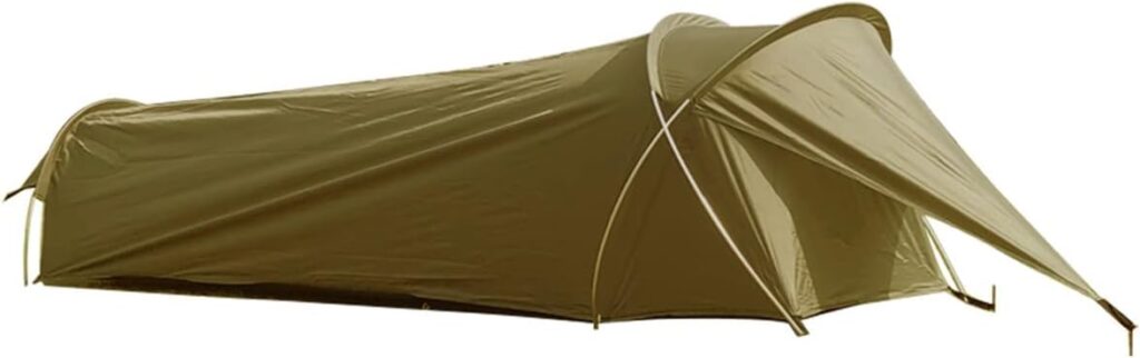 Preself Lightweight One Person Tent, Bivy bivvy Solo Tent, Motorcycle Cycling Backpacking Hiking (Khaki)