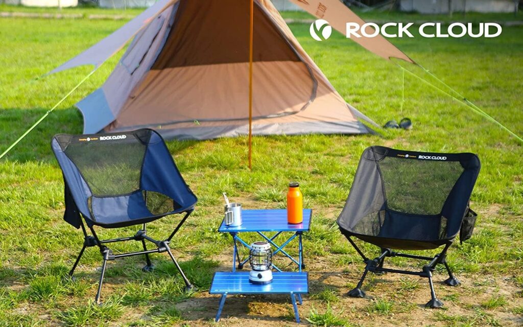 ROCK CLOUD Portable Camping Chair Ultralight Folding Chairs Outdoor for Camp Hiking Backpacking Lawn Beach Sports Grey : Sports  Outdoors