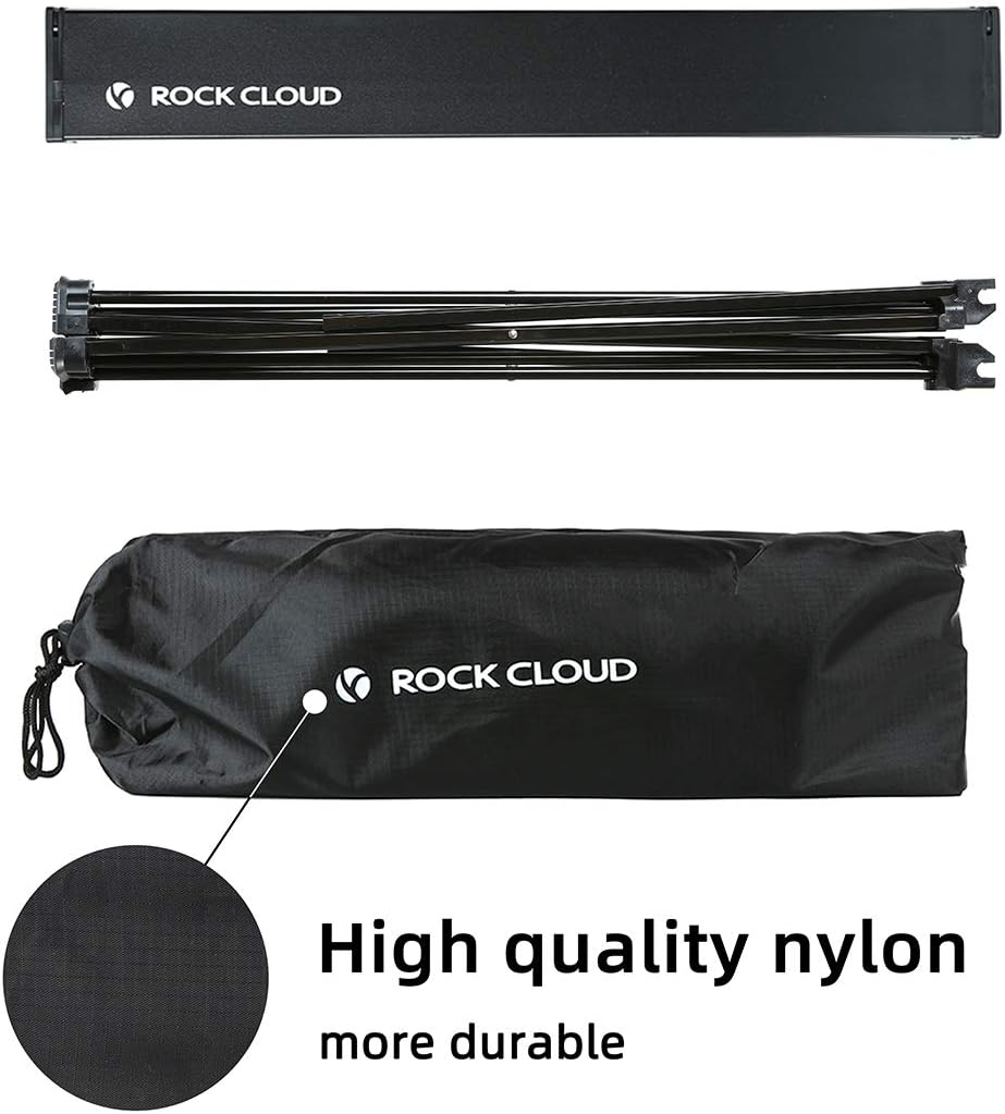 ROCK CLOUD Portable Camping Table Ultralight Aluminum Camp Table with Storage Bag Folding Beach Table for Camping Hiking Backpacking Outdoor Picnic