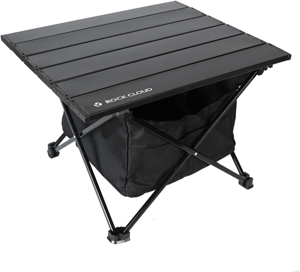 ROCK CLOUD Portable Camping Table Ultralight Aluminum Camp Table with Storage Bag Folding Beach Table for Camping Hiking Backpacking Outdoor Picnic