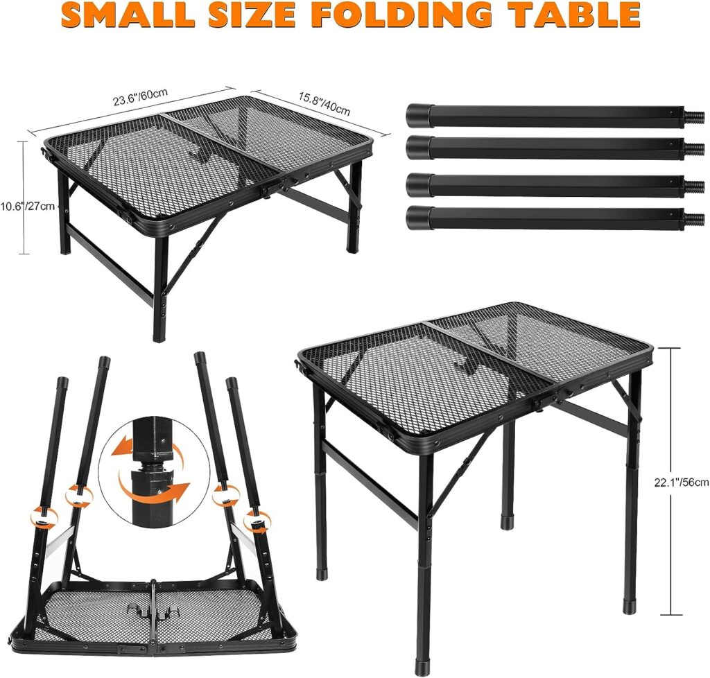 E EASTSTORM Grill Camping Table Outdoor Folding Picnic Table - Portable, Compact  Foldable for Easy Storage - Great for Picnic, Garden, Patio, Dining, BBQ, Party, Market - Small Size