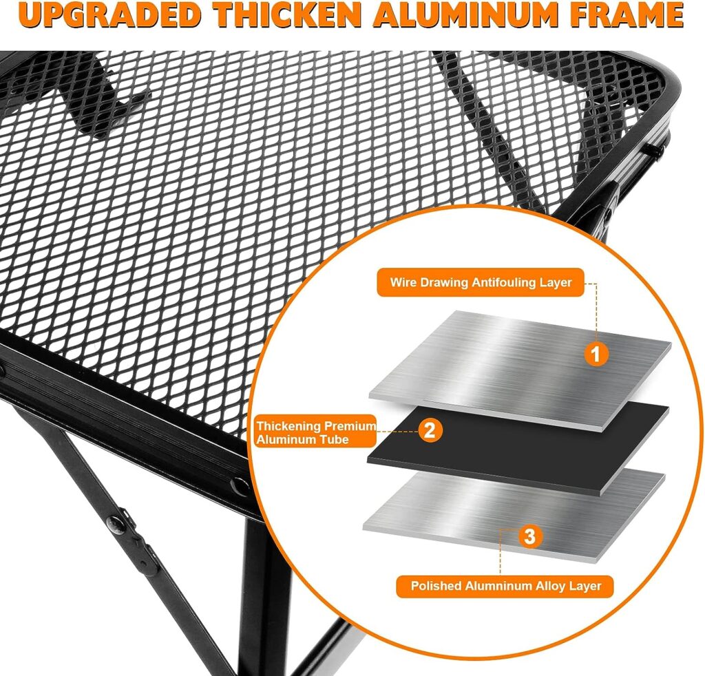 E EASTSTORM Grill Camping Table Outdoor Folding Picnic Table - Portable, Compact  Foldable for Easy Storage - Great for Picnic, Garden, Patio, Dining, BBQ, Party, Market - Small Size