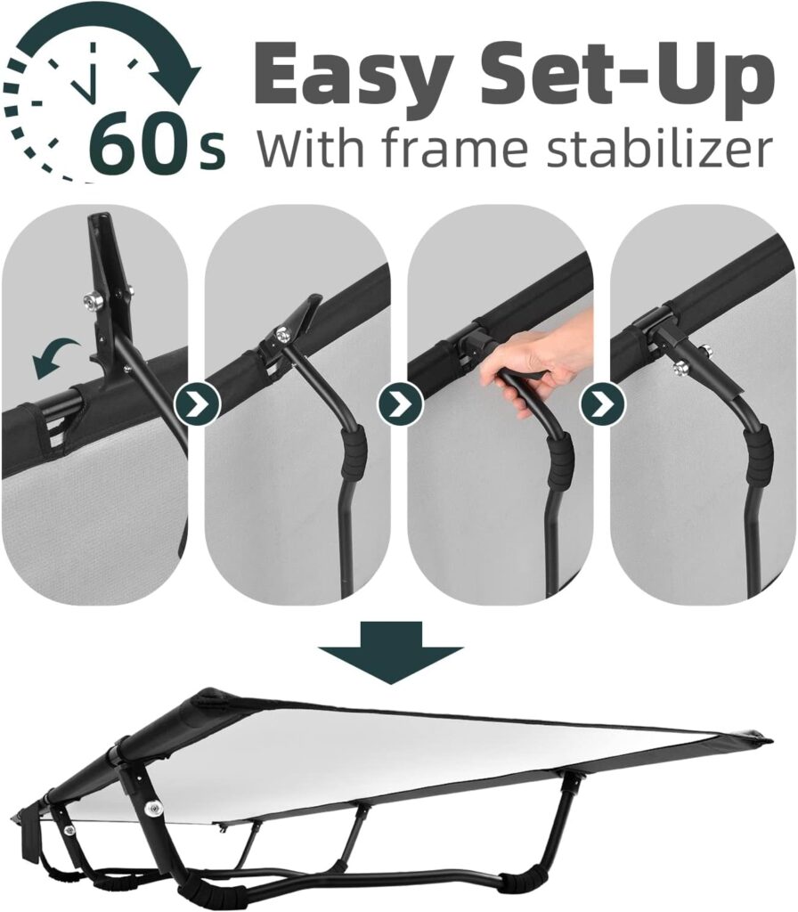 Extremus Mission Mountain Camping Cot, Ultra-Lightweight Sleeping Cot for Adults, 60-Second Easy Set-Up, Supports 310lbs, Folding Cot for Camping, Backpacking, Outdoors and Home(Includes Oxford, Mesh)