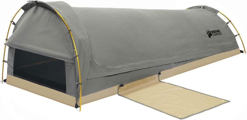 KODIAK CANVAS 1-Person Canvas Swag Tent with Sleeping Pad, Olive, One Size