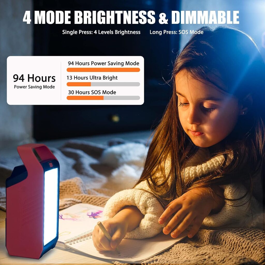 LED Camping Lantern, Takki 22500mAh Portable Generator Power Bank with 80W AC(Peak 120W) USB Outlets, Camping Emergency Lights for Power Outages Tent Hurricane Home, 4 Modes