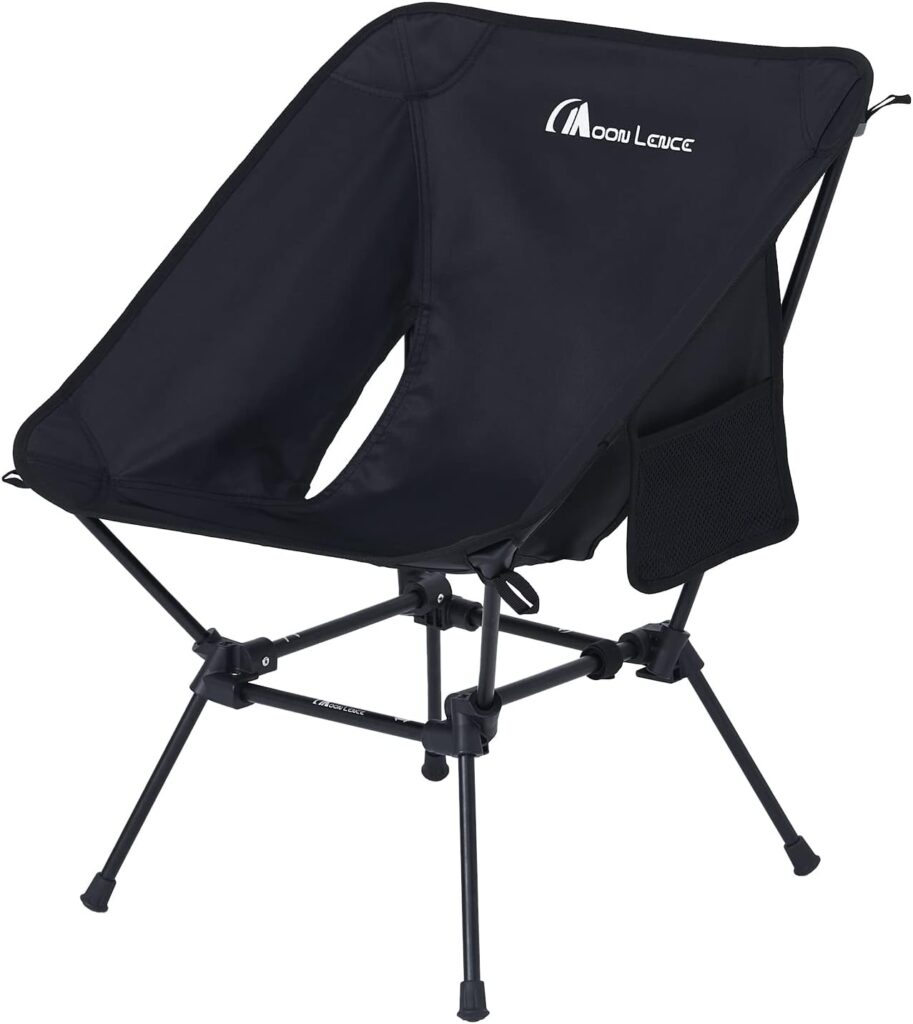 MOON LENCE Camping Chair Compact Backpacking Chair Folding Chair with Side Pockets Portable Chair Lightweight Heavy Duty for Hiking  Beach