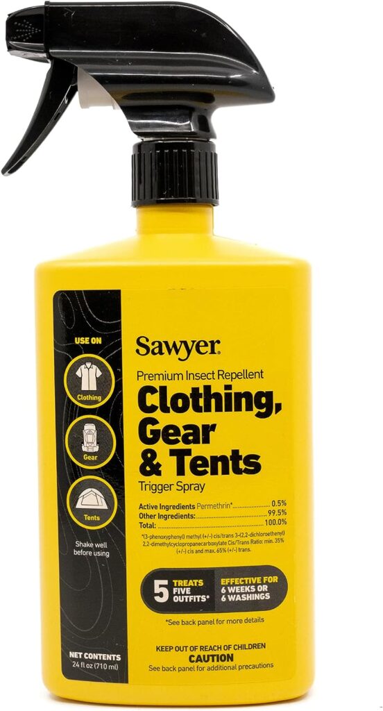 Sawyer Products SP657 Premium Permethrin Insect Repellent for Clothing, Gear  Tents, Trigger Spray, 24-Ounce