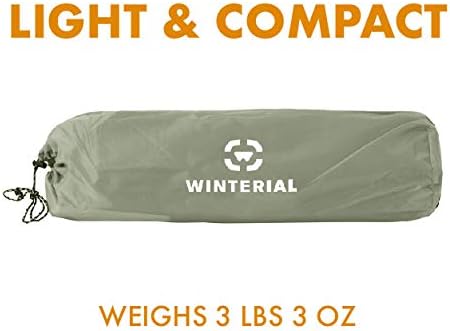 Winterial Single Person Personal Bivy Tent - Lightweight One Person Tent with Rainfly, 2lbs 9oz, Stakes, Poles and Guylines Included, Backpacking and Hiking Bivy Tent (Olive Green  Orange)